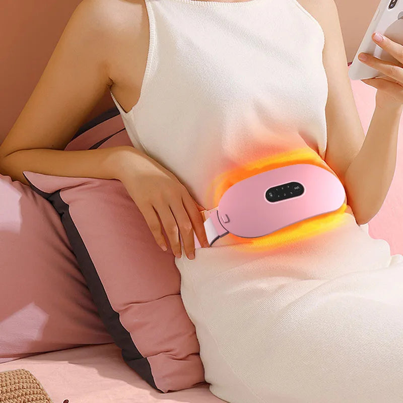 Period Belt with Heat and Vibration – USB Rechargeable Waist Wrap