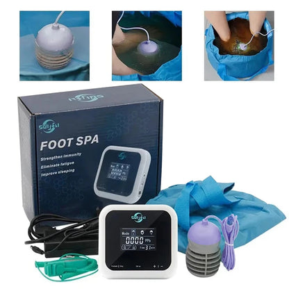 Detox Ionic Foot Spa Bath Machine with Vibration and Collapsible Tub