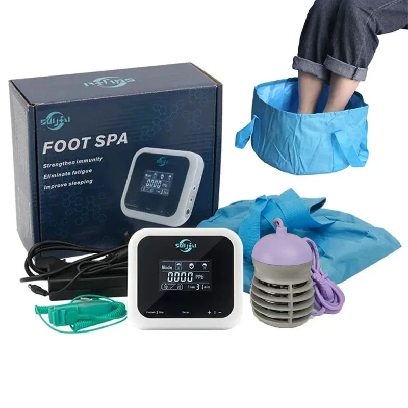 Detox Ionic Foot Spa Bath Machine with Vibration and Collapsible Tub