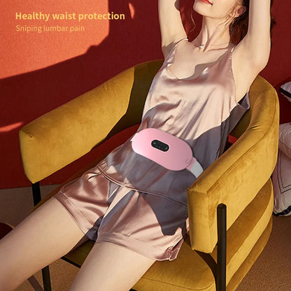 Period Belt with Heat and Vibration – USB Rechargeable Waist Wrap