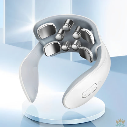 neck massager with silicone pads and heat therapy function